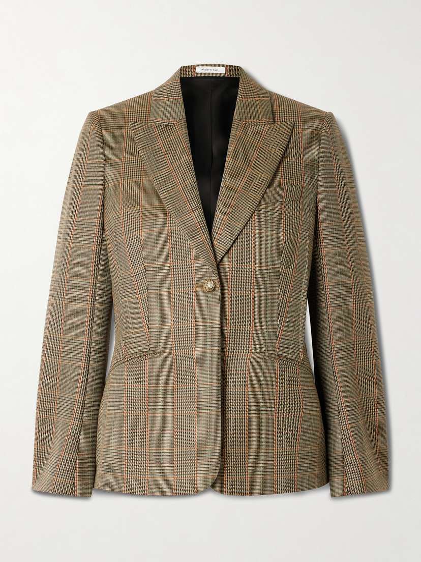 McQueen Prince Of Wales Checked Wool Blazer