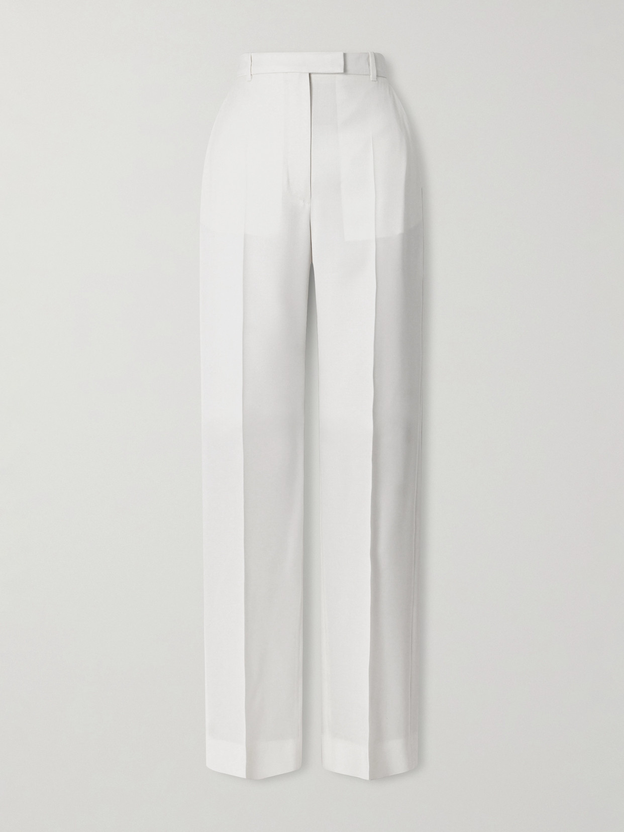 Alexander Mcqueen Grain De Poudre Wool Straight-leg Pants In White