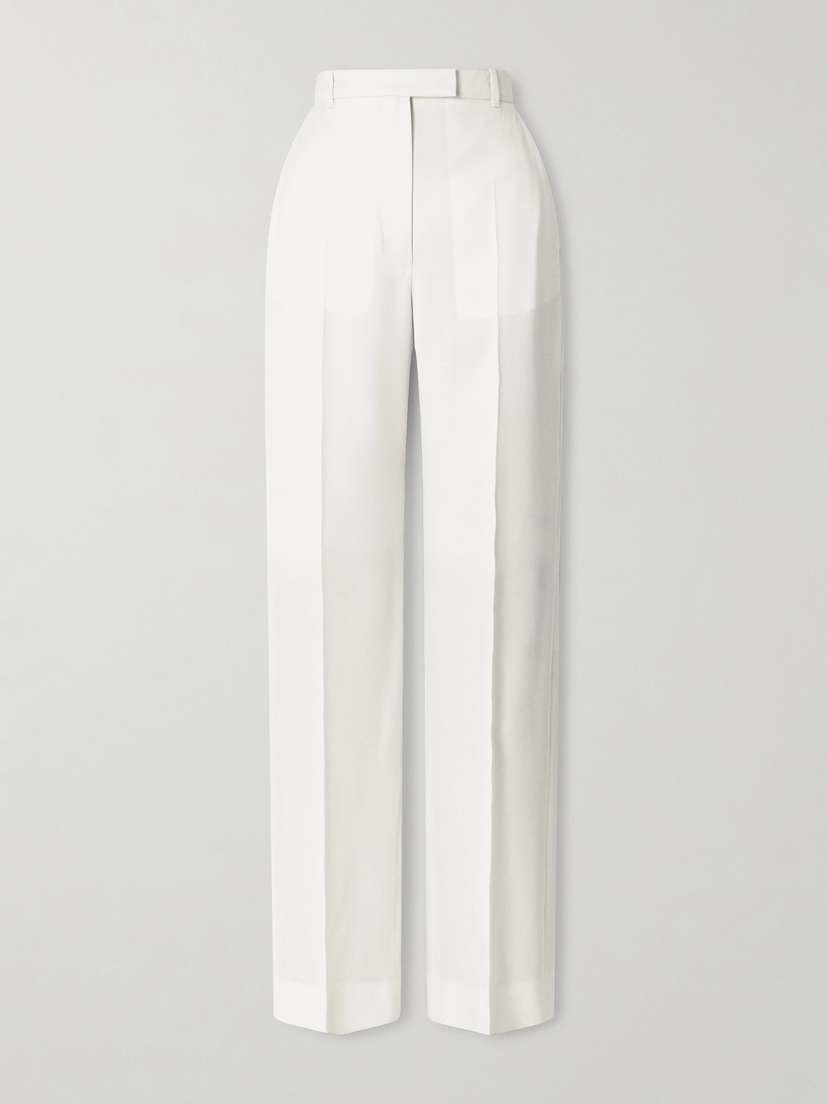 McQueen Grain De Poudre Wool Straight-leg Pants