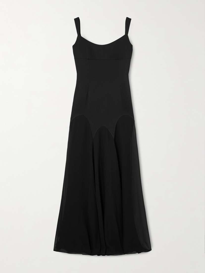 McQueen Paneled Satin-crepe Gown