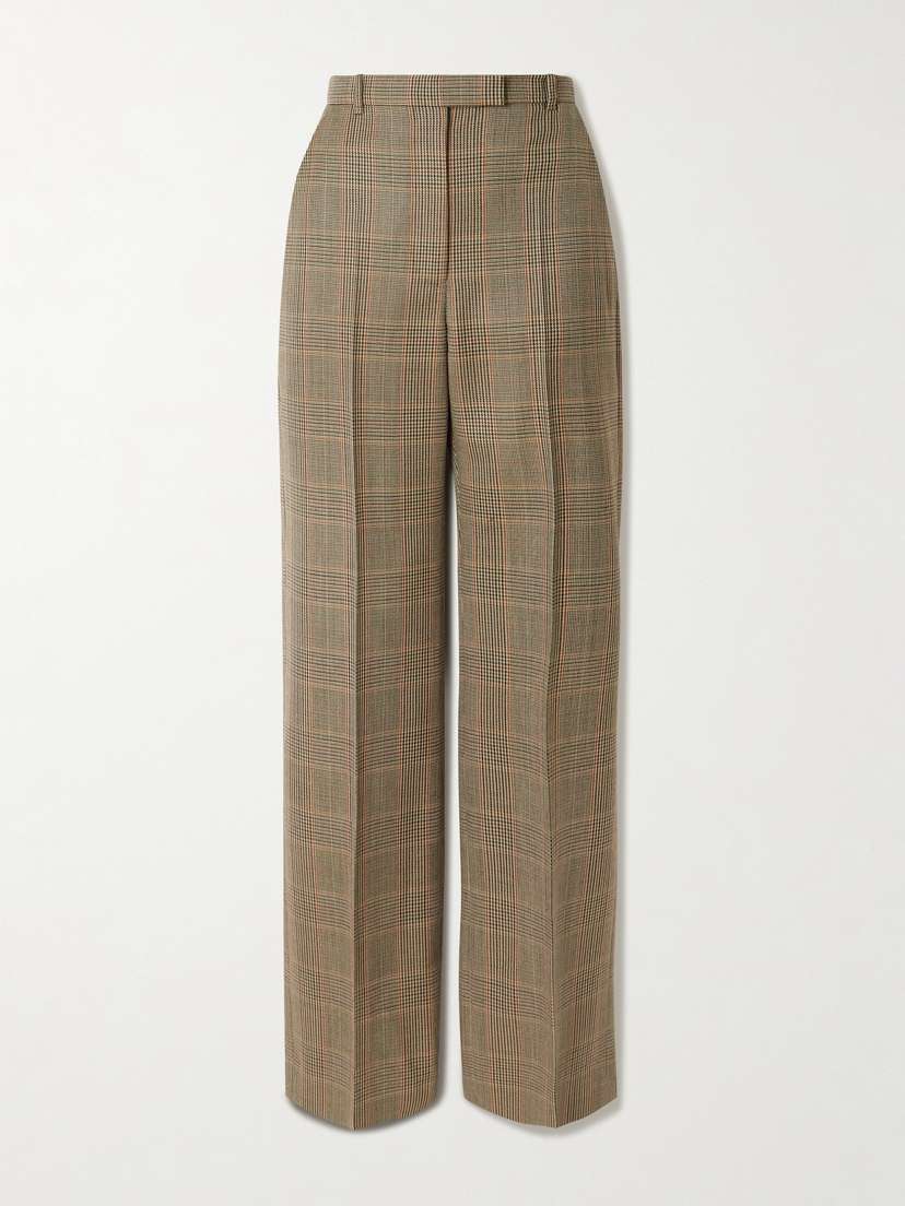 McQueen Prince Of Wales Checked Wool Straight-leg Pants