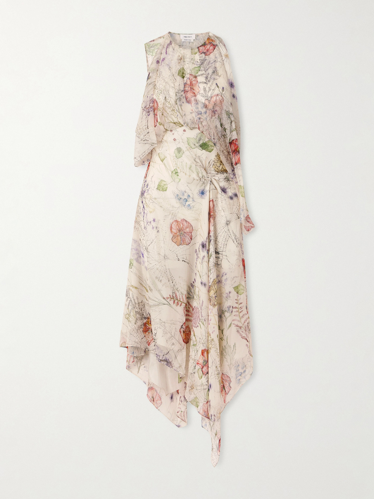 Alexander Mcqueen Ruffled Floral-print Silk-chiffon Midi Dress In Neutral | ModeSens Alexander Mcqueen Ruffled Floral-print Silk-chiffon Midi Dress In Neutral | ModeSens