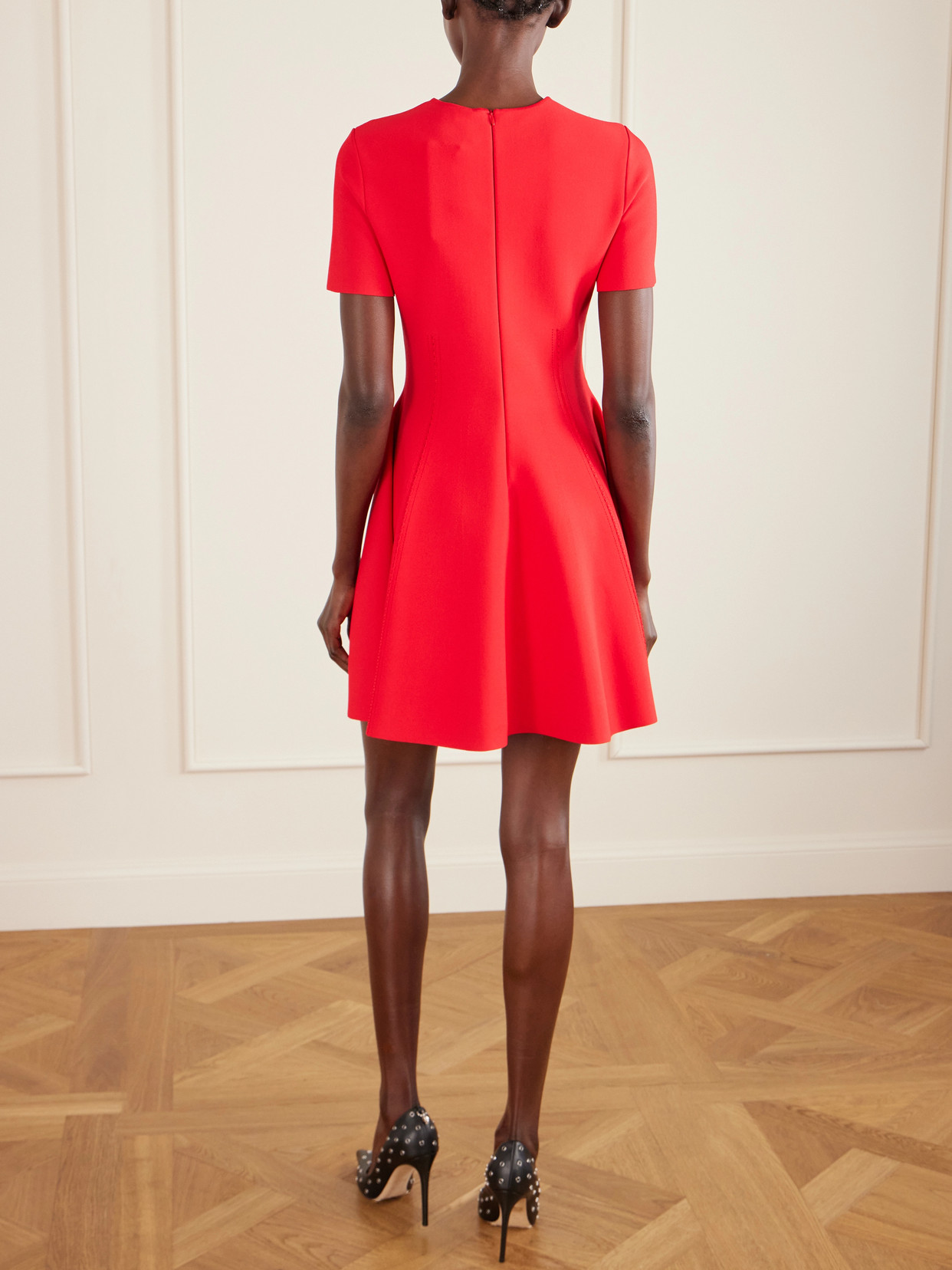 Alexander Mcqueen Mcqueen Short-sleeve Mini Dress In Red