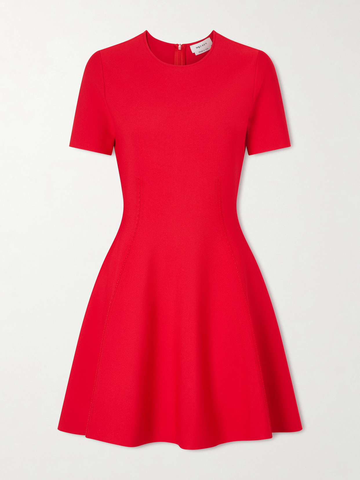Alexander Mcqueen Knitted Mini Dress In Red