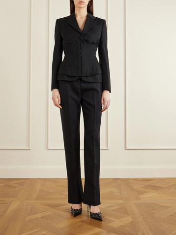 McQueen Layered grain de poudre wool blazer