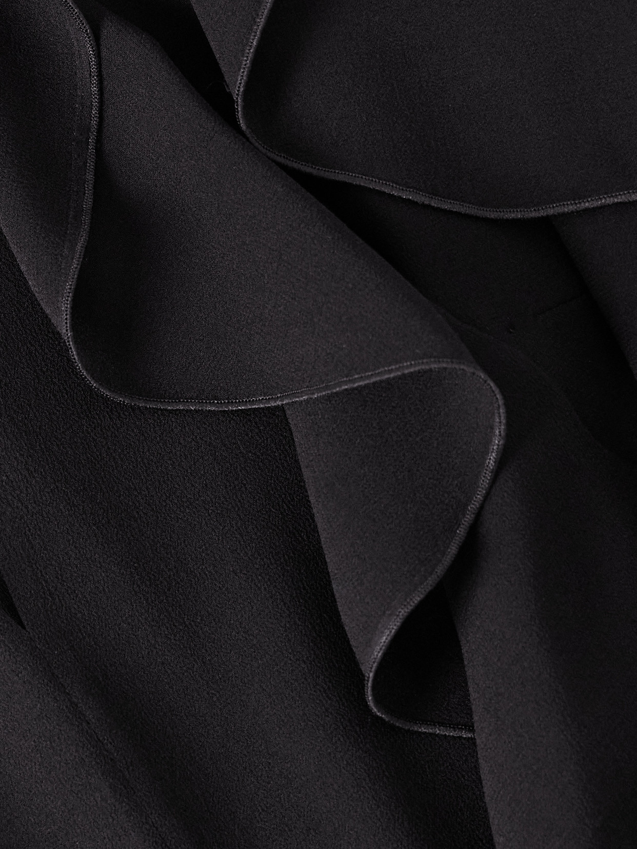 Alexander Mcqueen Cut-out Top In Silk Georgette With Ruffles Tops Black