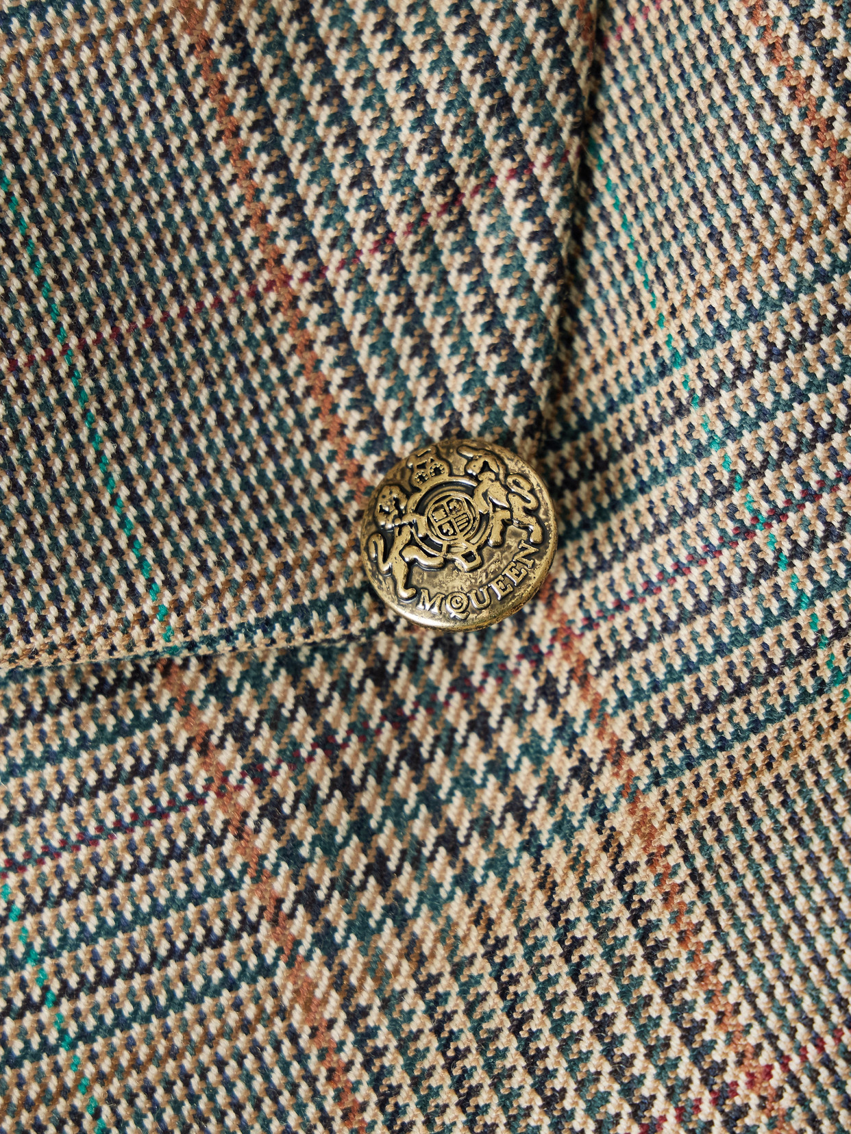 Alexander Mcqueen Draped Checked Wool Mini Dress In Multi