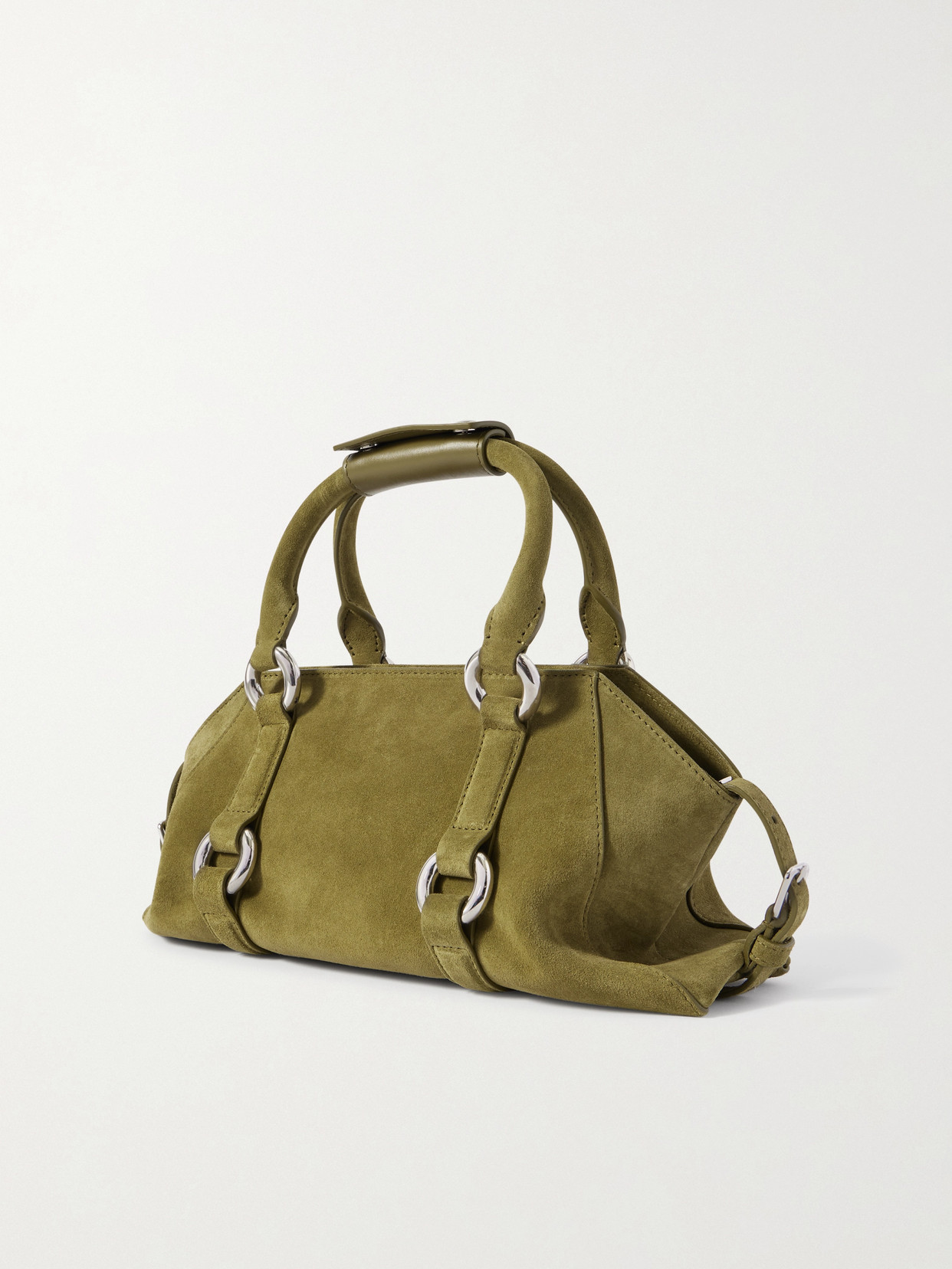 Alexander Mcqueen Suede Shoulder Bag In Green