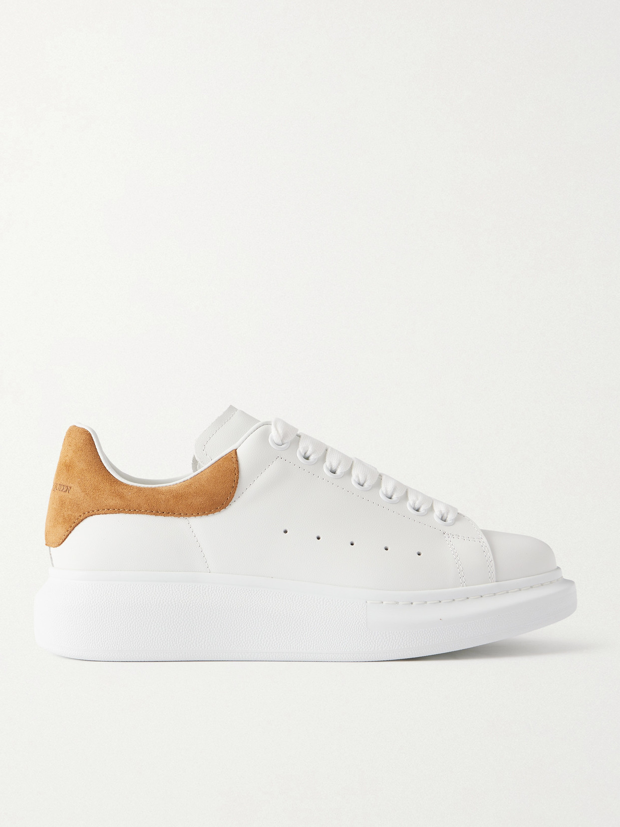 Alexander Mcqueen Suede-trimmed Leather Oversize-sole Sneakers In White