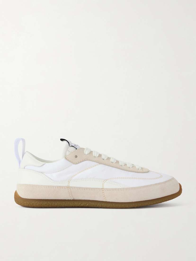 McQueen Ec1 Suede And Leather-trimmed Shell Sneakers