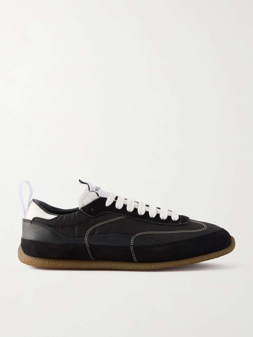 McQueen Ec1 Suede And Leather-trimmed Shell Sneakers