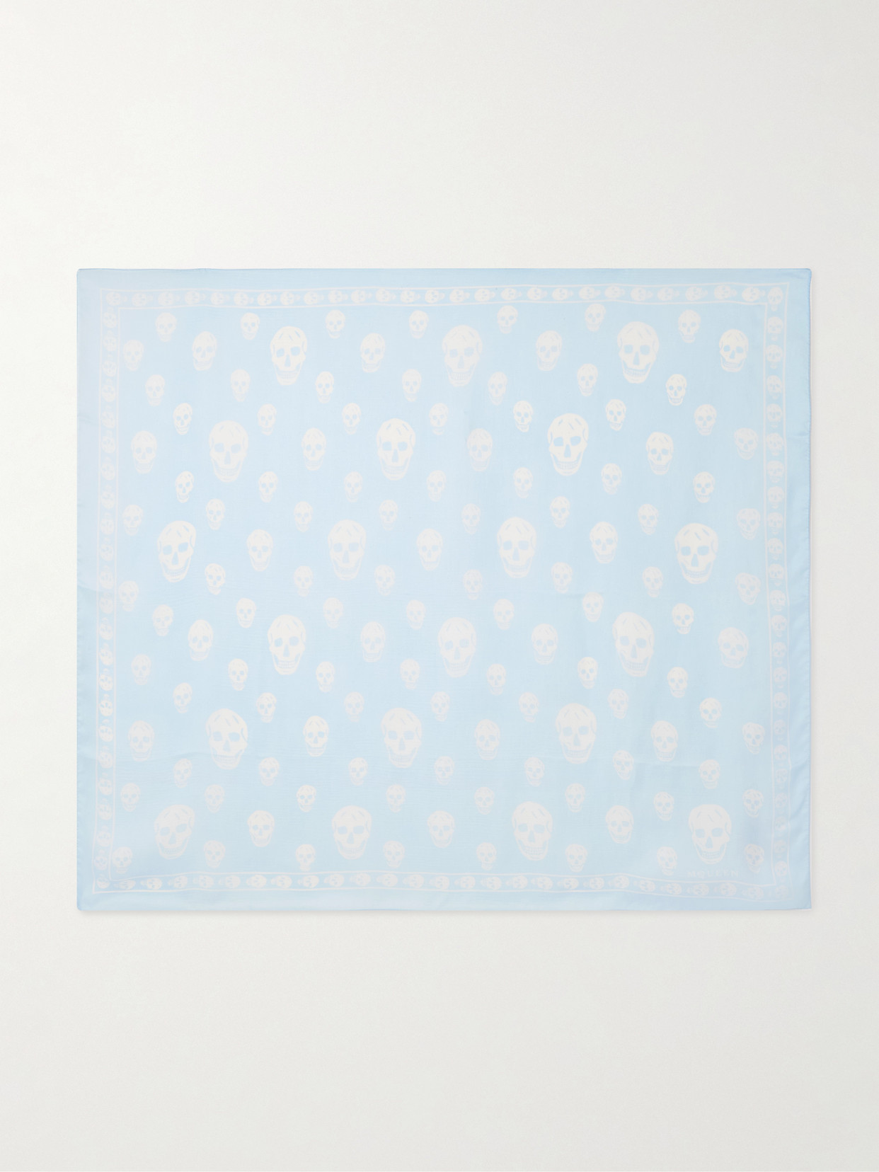 Alexander Mcqueen Printed Silk-chiffon Scarf In Blue