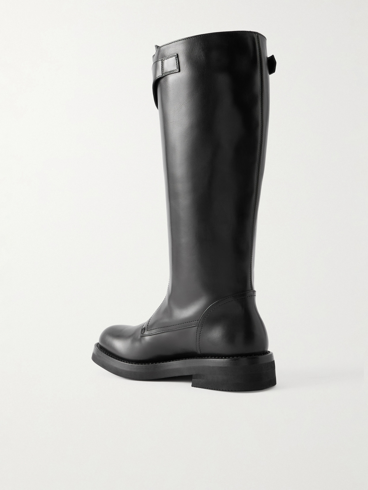 Alexander Mcqueen Countryside Zip-detailed Buckle Knee Boots In Black