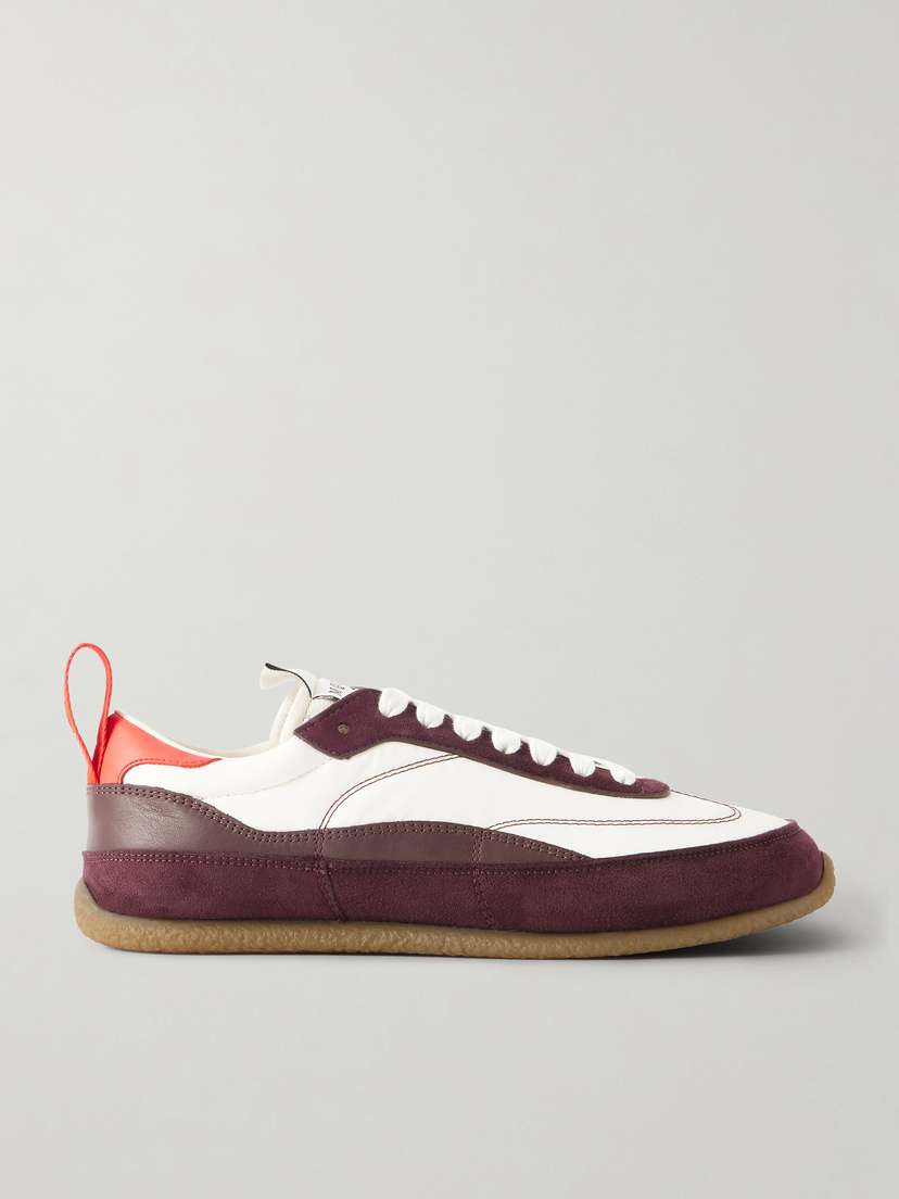 McQueen Ec1 Suede And Leather-trimmed Shell Sneakers