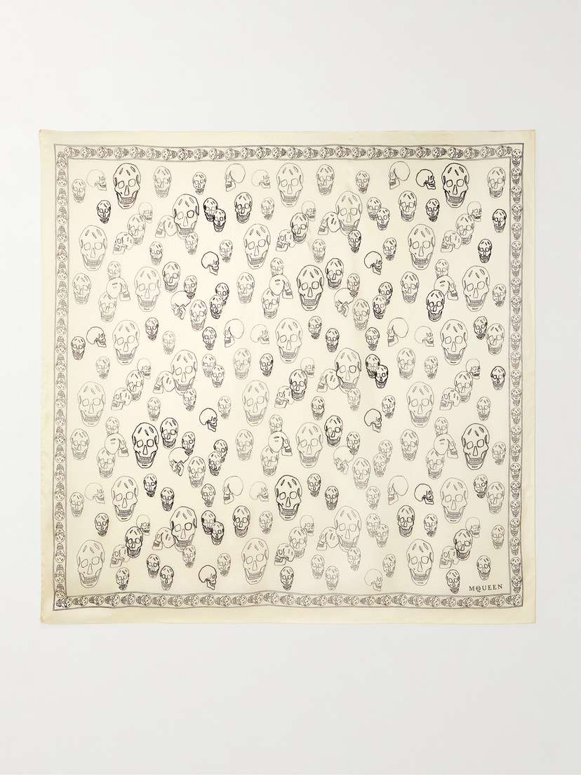 McQueen Printed Silk Scarf