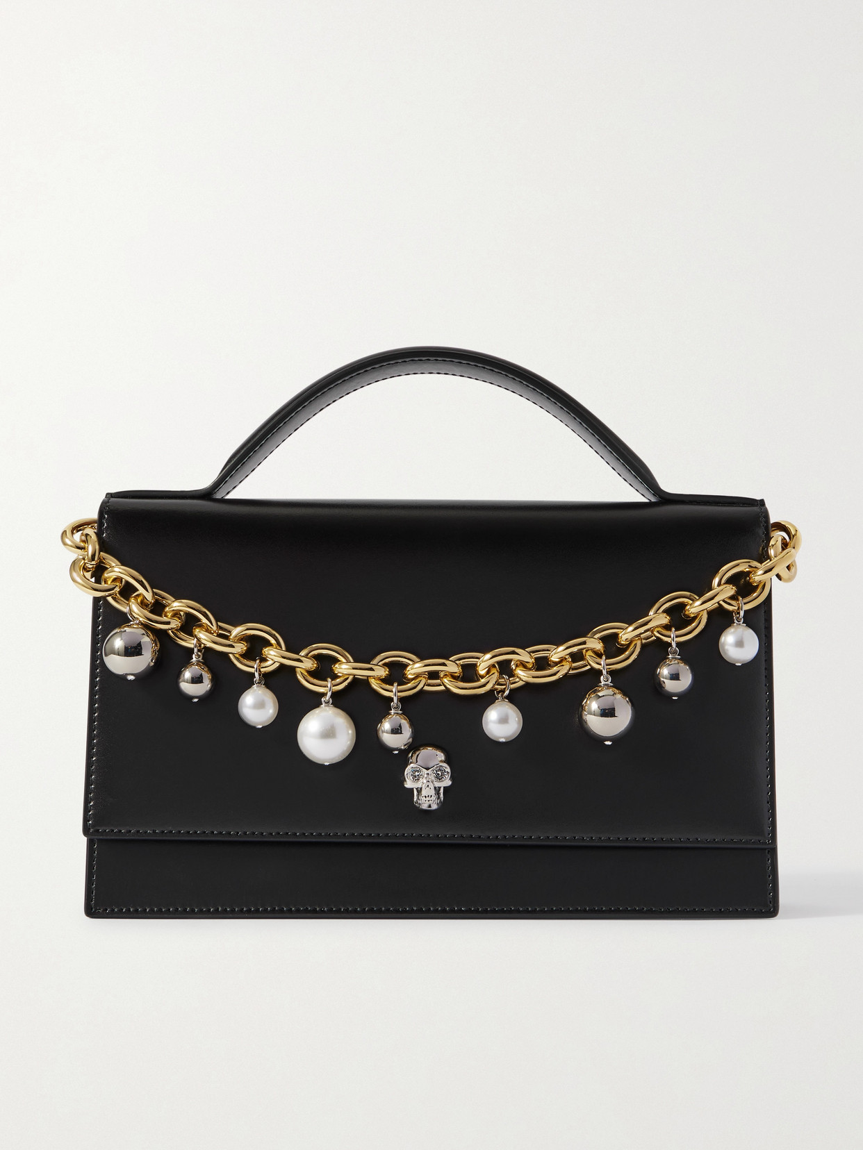 Alexander Mcqueen Skull Leather Clutch In Black
