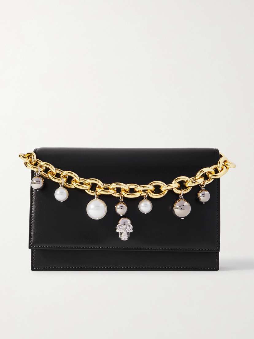 McQueen Skull Leather Clutch