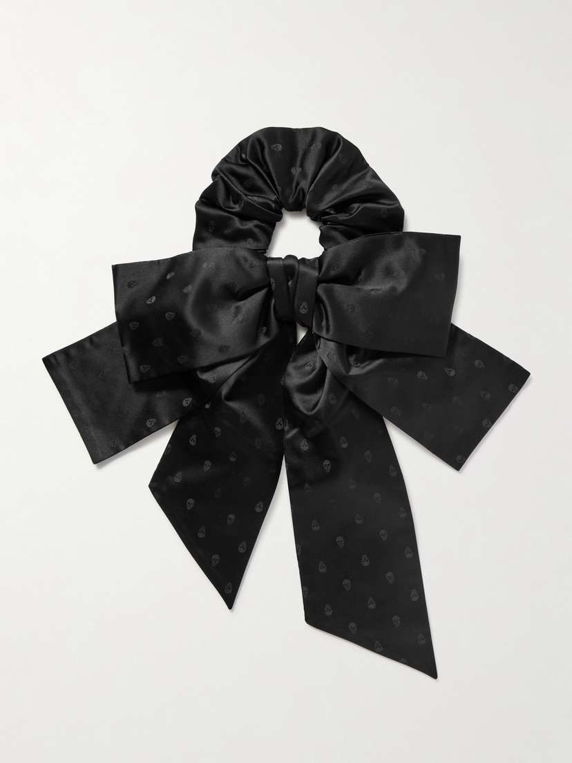 McQueen Bow-detailed Silk-jacquard Scrunchie