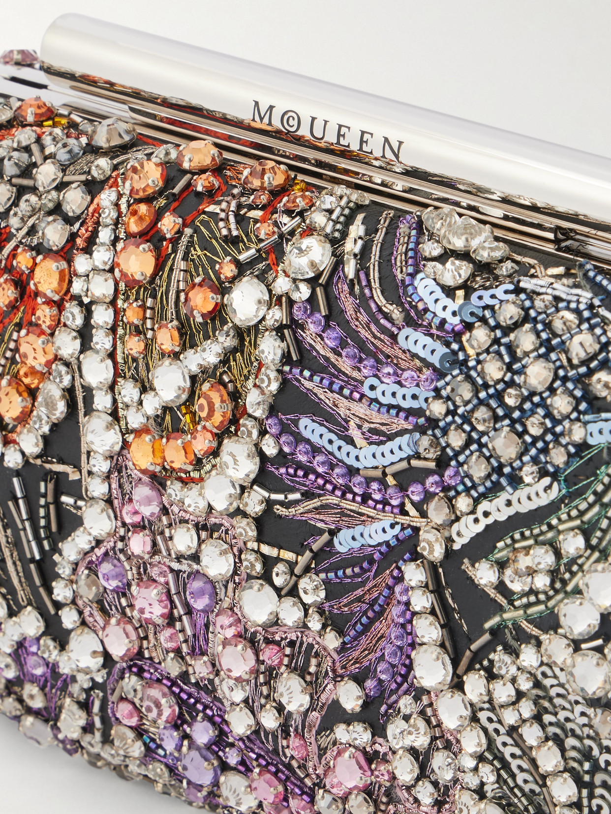 Alexander Mcqueen Embellished Leather Clutch In Red