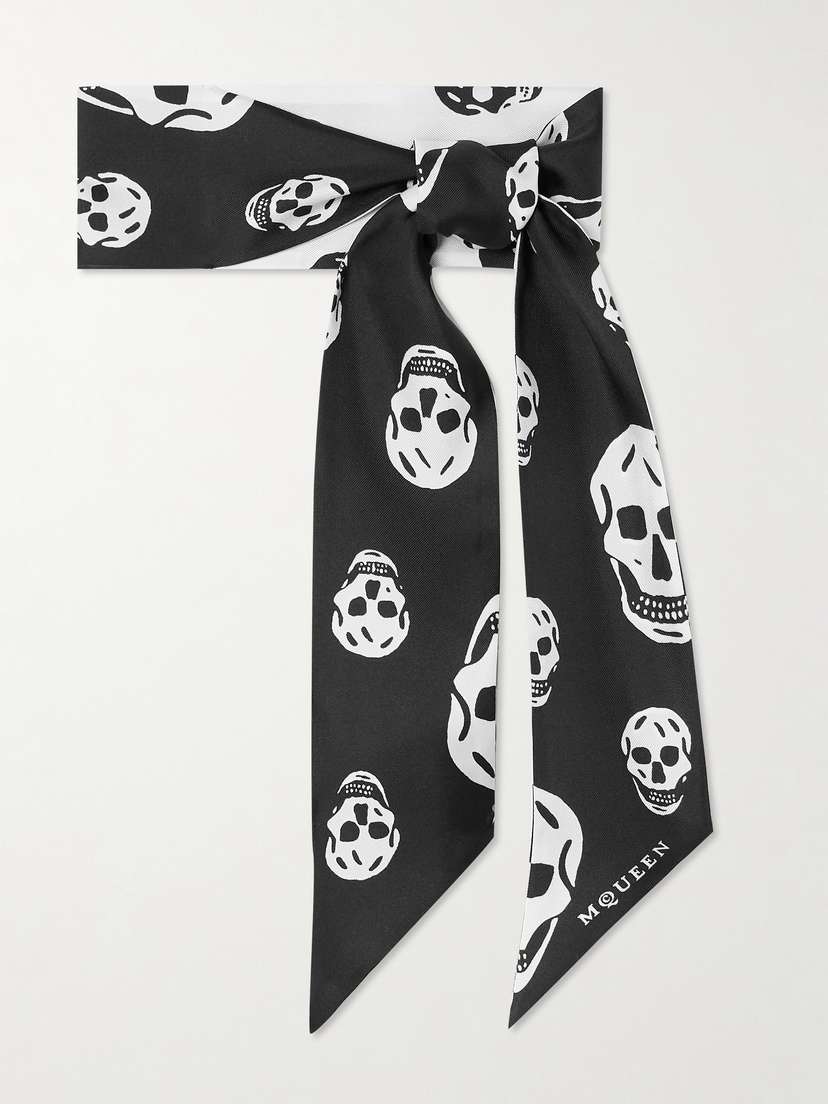 McQueen Printed Silk-twill Scarf