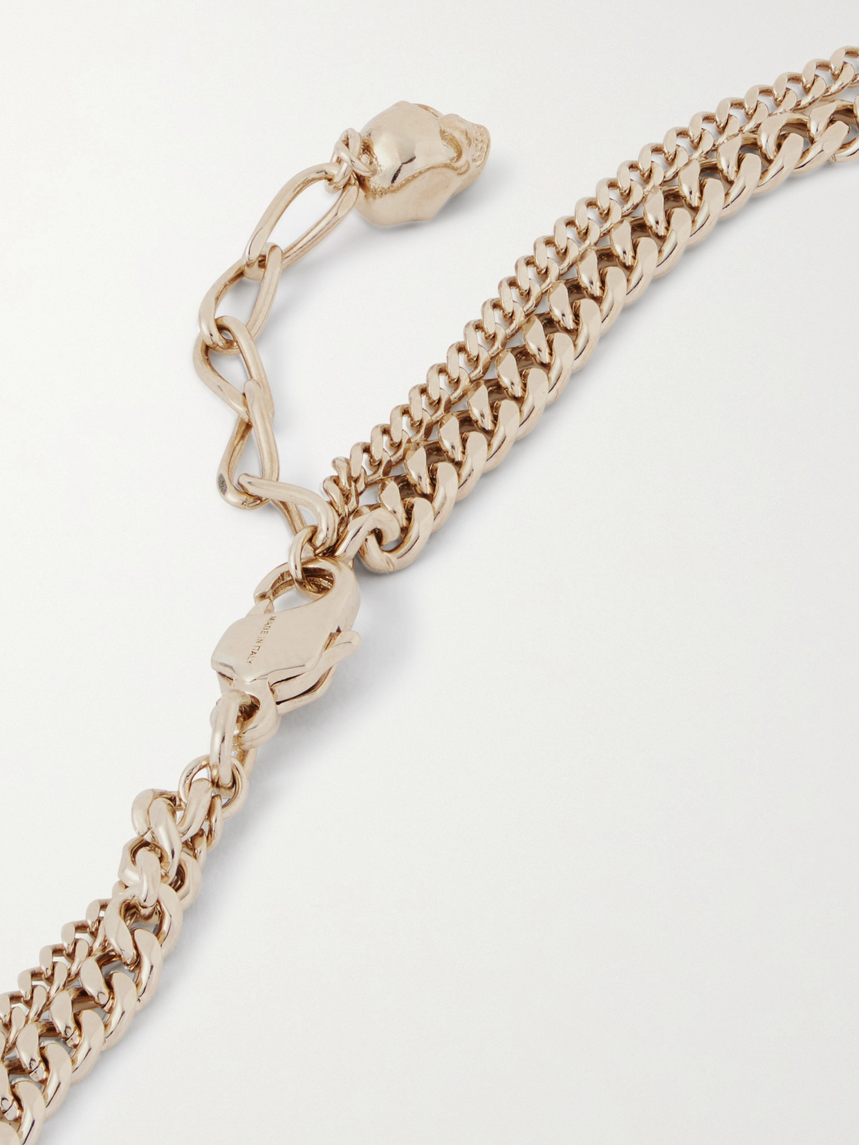 Alexander Mcqueen Skull Gold-tone, Crystal And Faux Pearl Necklace In Gold