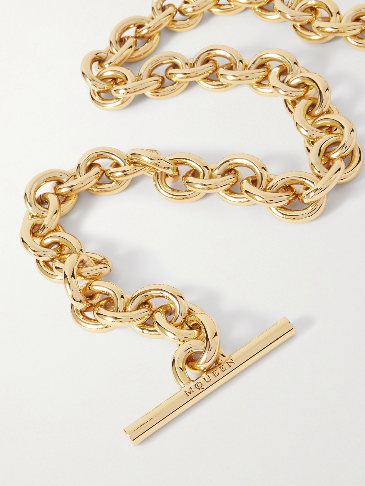 Alexander Mcqueen Gold-tone Chain Belt In Gold