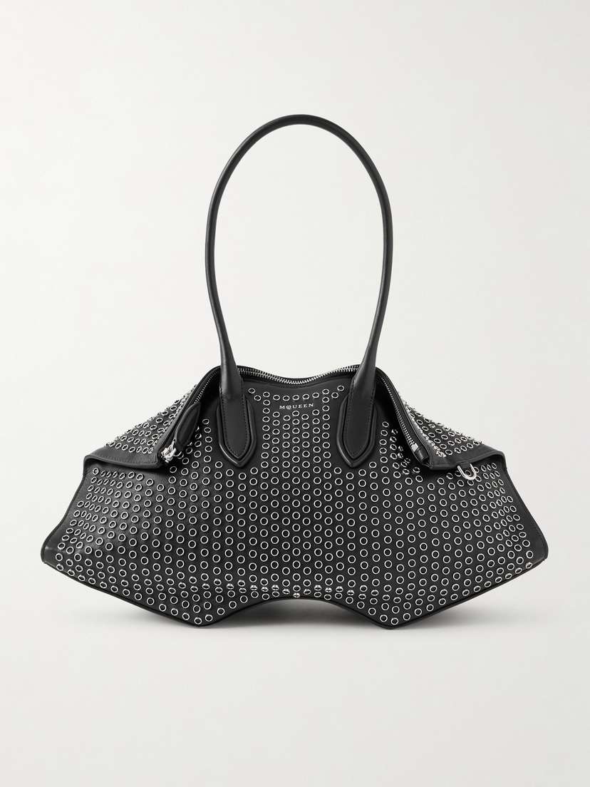 McQueen Manta Eyelet-embellished Leather Shoulder Bag