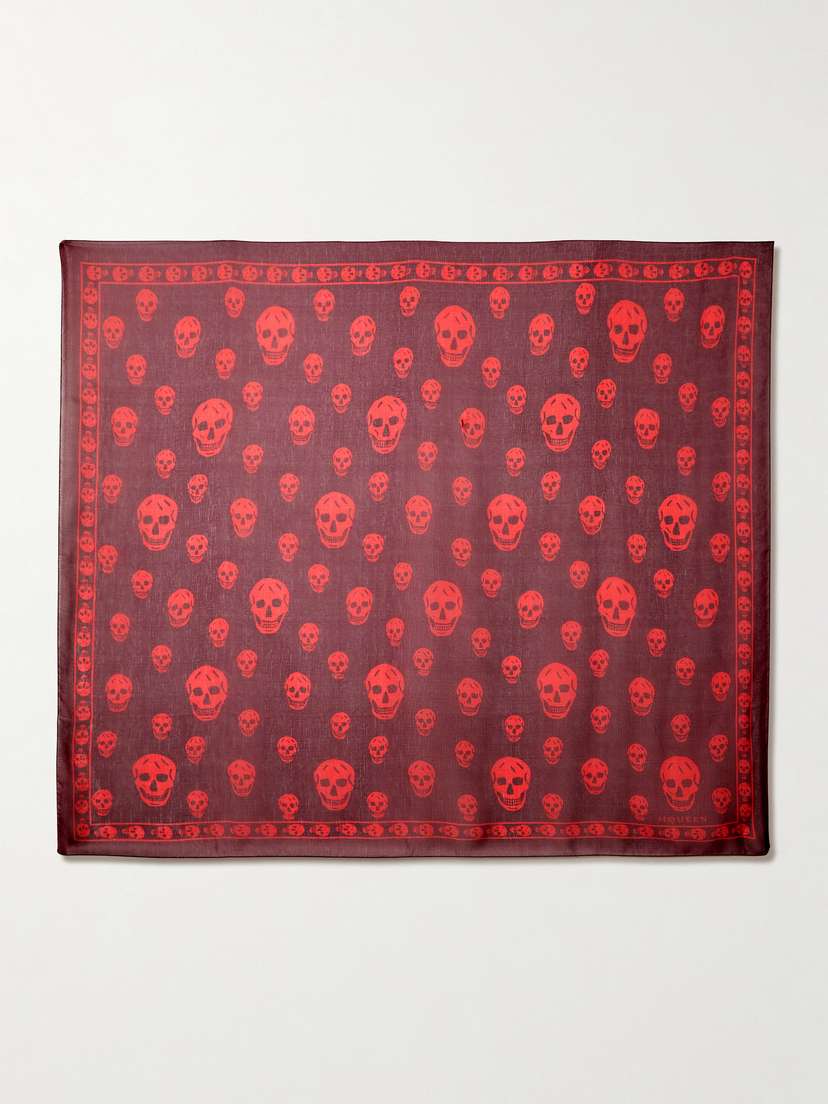 McQueen Printed Silk-chiffon Scarf