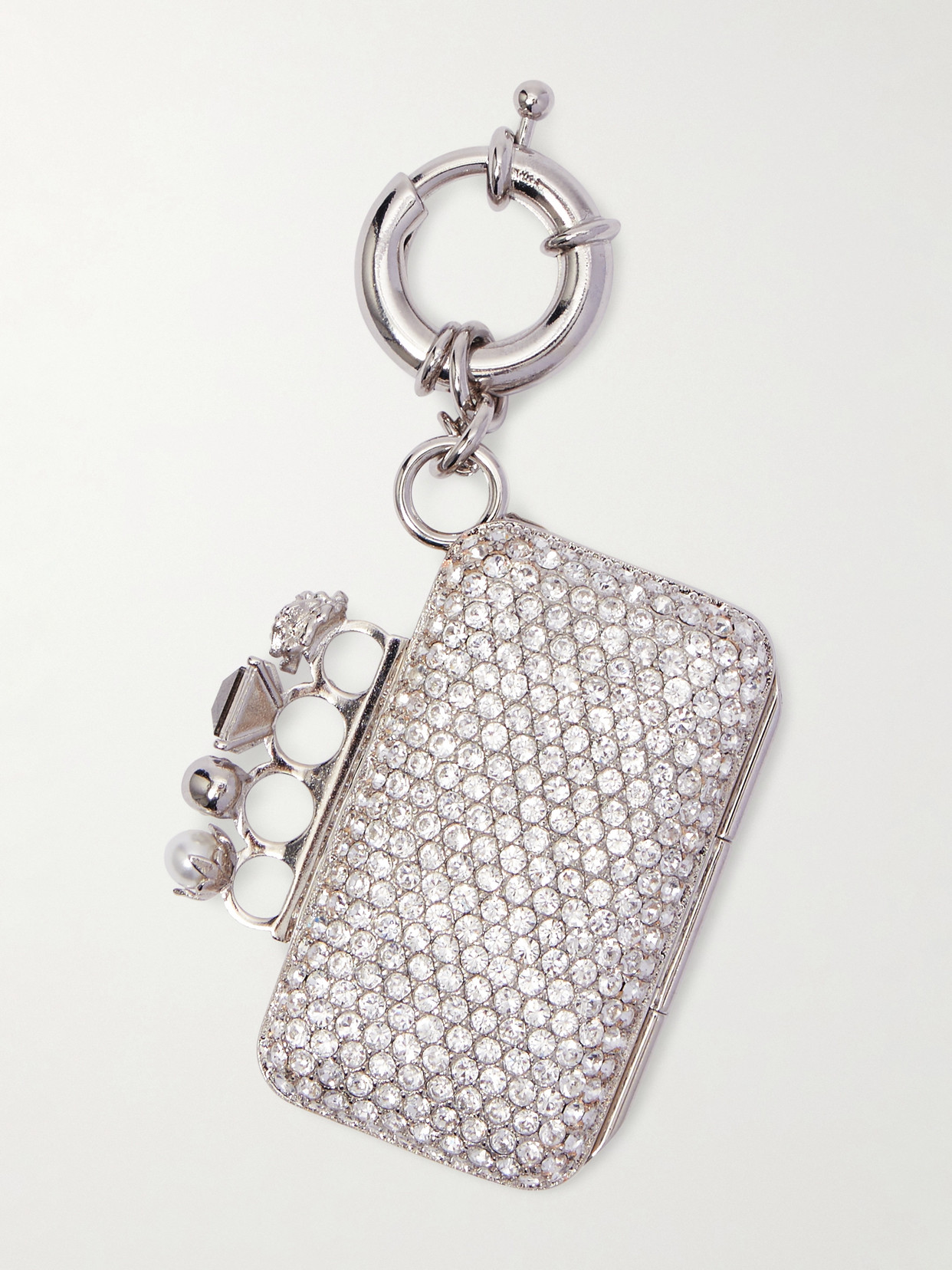 Alexander Mcqueen Silver-tone Bag Charm In Metallic