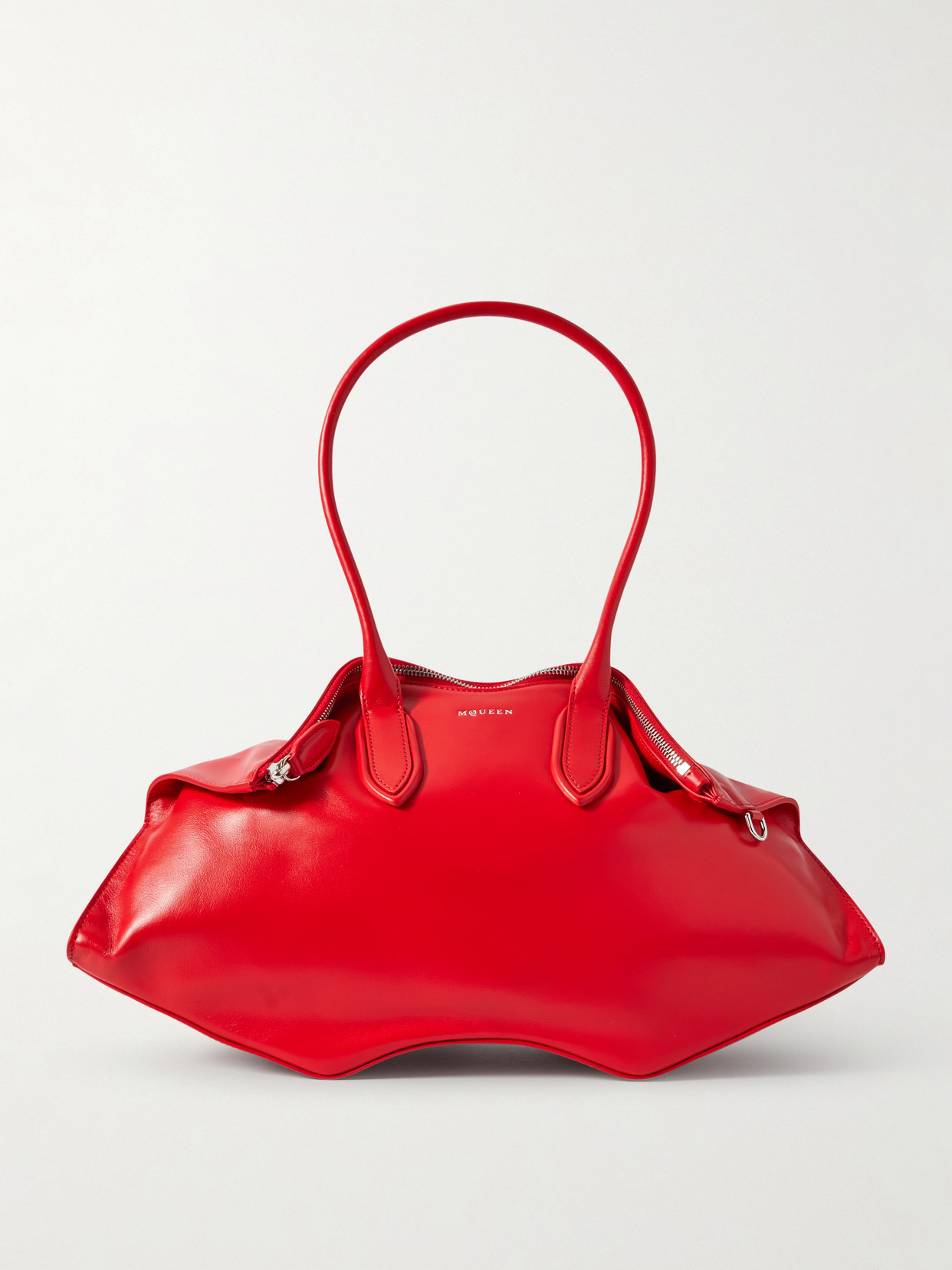 Alexander Mcqueen Manta Leather Shoulder Bag In Red
