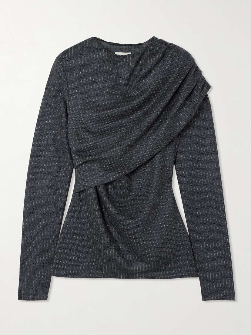 Isabel Marant Asna Draped Wool And Cotton-blend Jersey Top