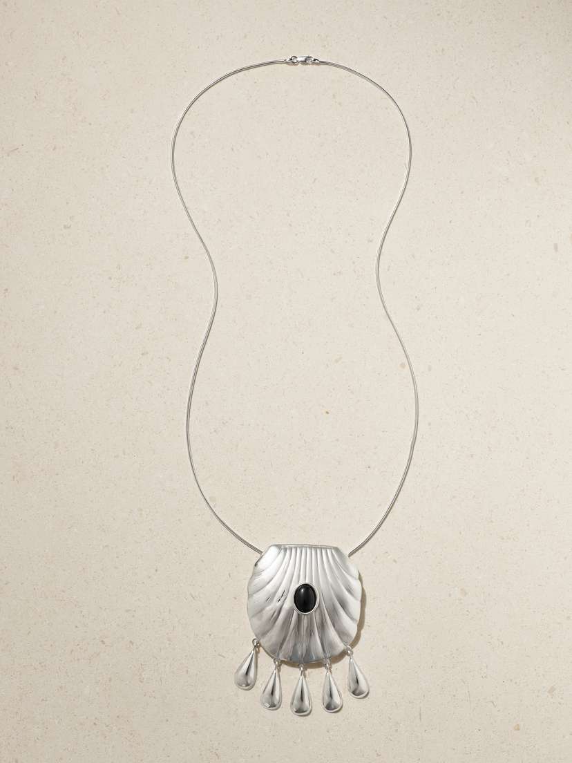 Juju Vera Petra Silver Onyx Necklace