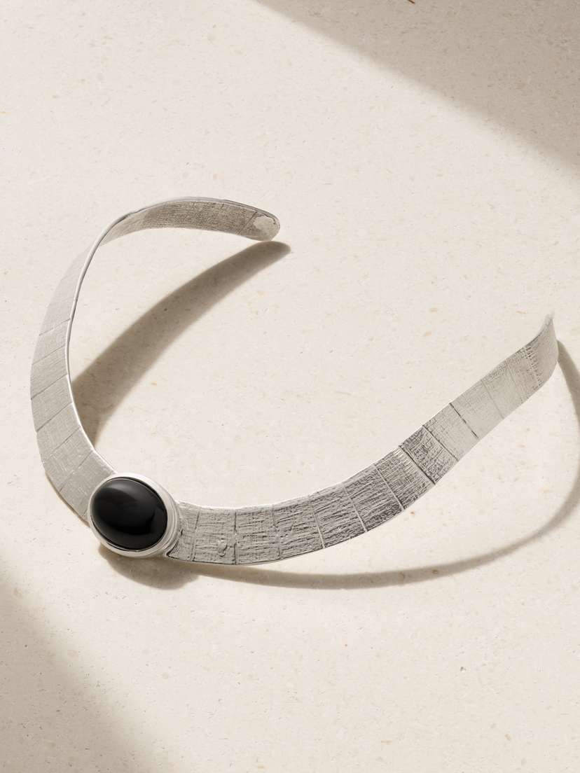 Juju Vera Athena Silver Onyx Necklace
