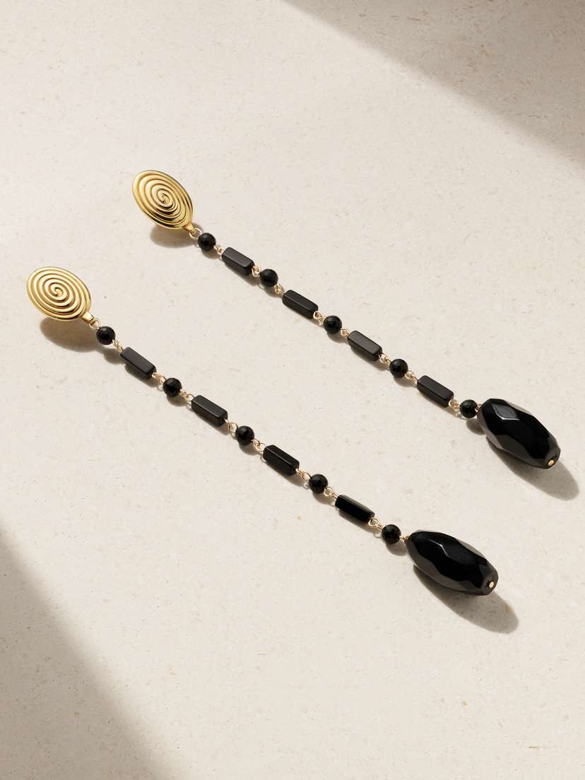 Juju Vera Nani Gold-tone Onyx Earrings