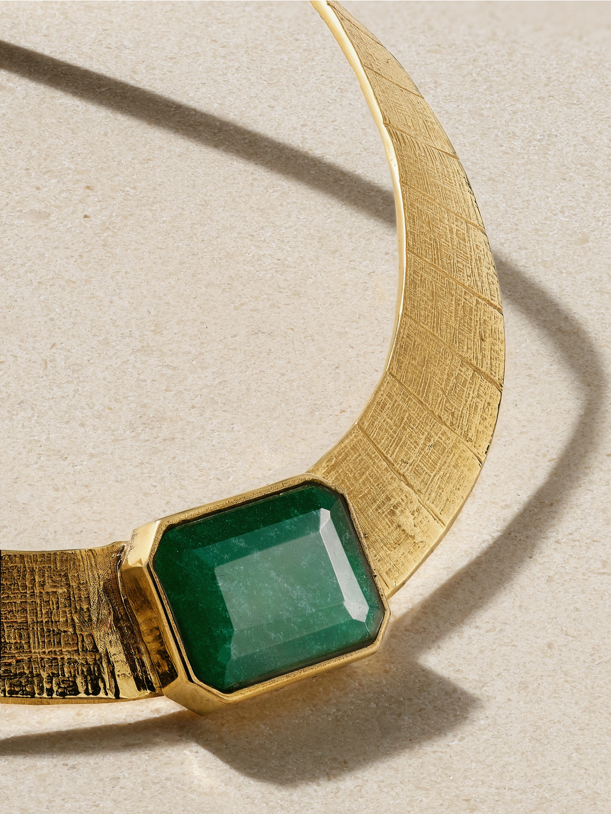 Juju Vera Athena Gold-tone Jade Necklace In Gold