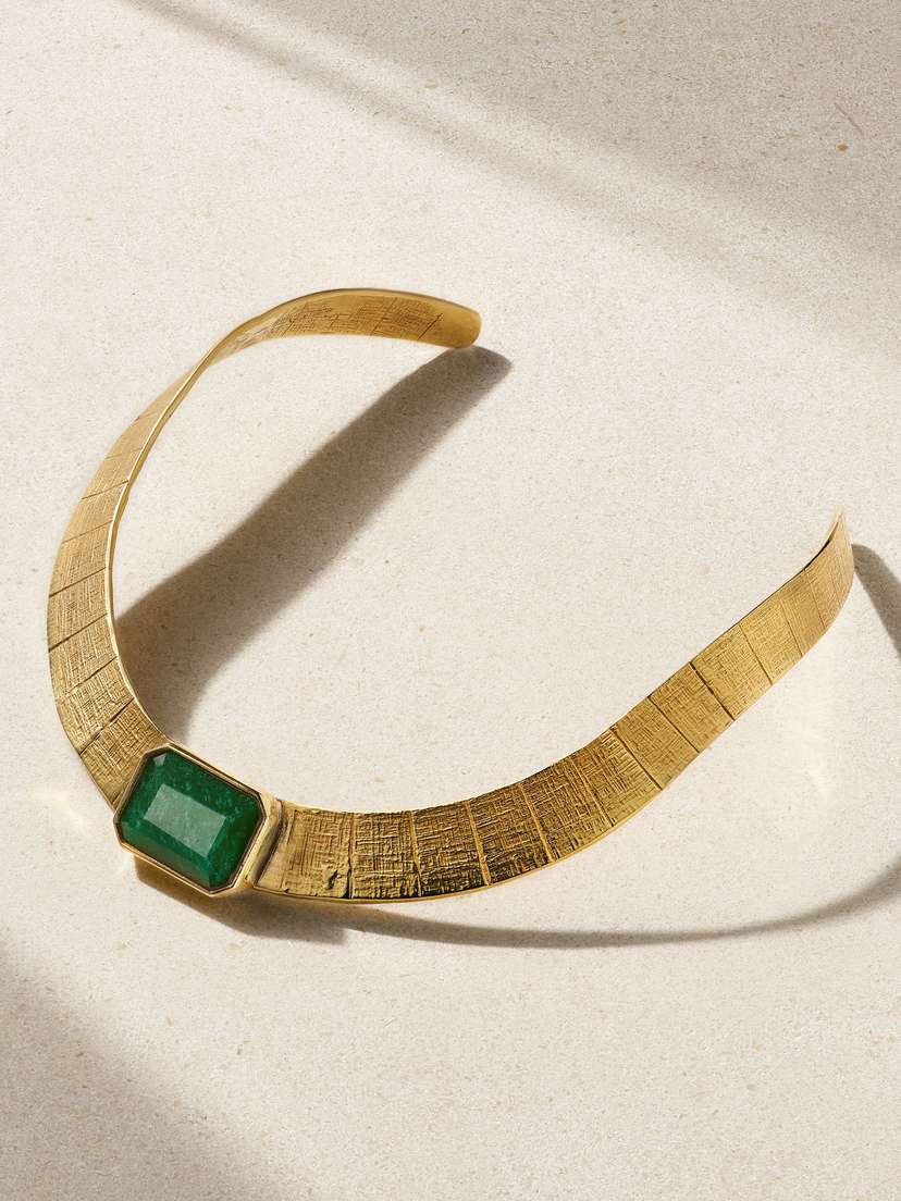 Juju Vera Athena Gold-tone Jade Necklace