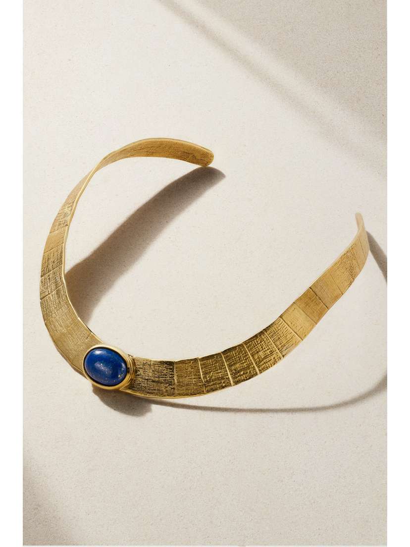 Juju Vera Athena Gold-tone Lapis Lazuli Necklace