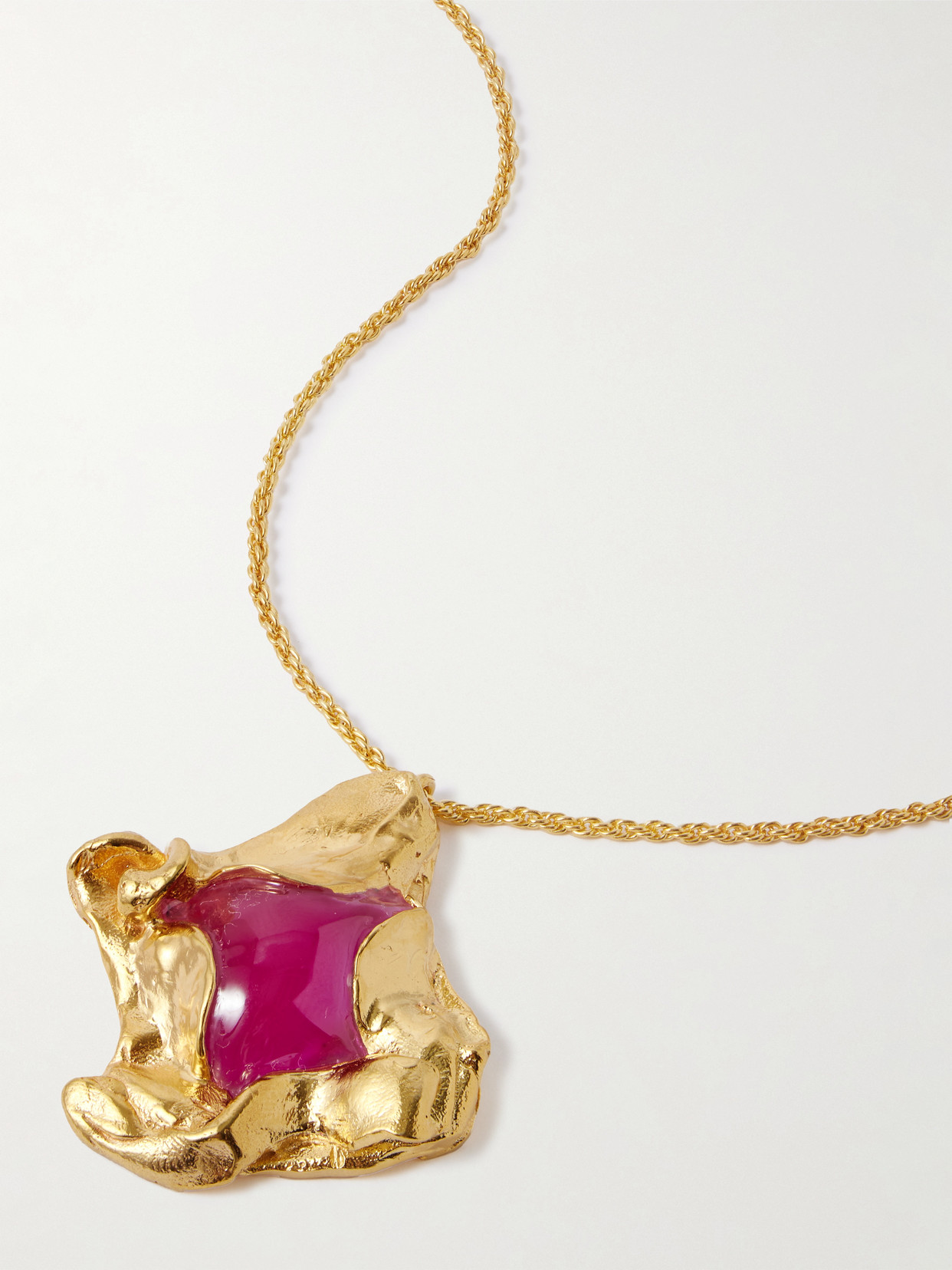 Completedworks Gold-plated And Resin Necklace In Red