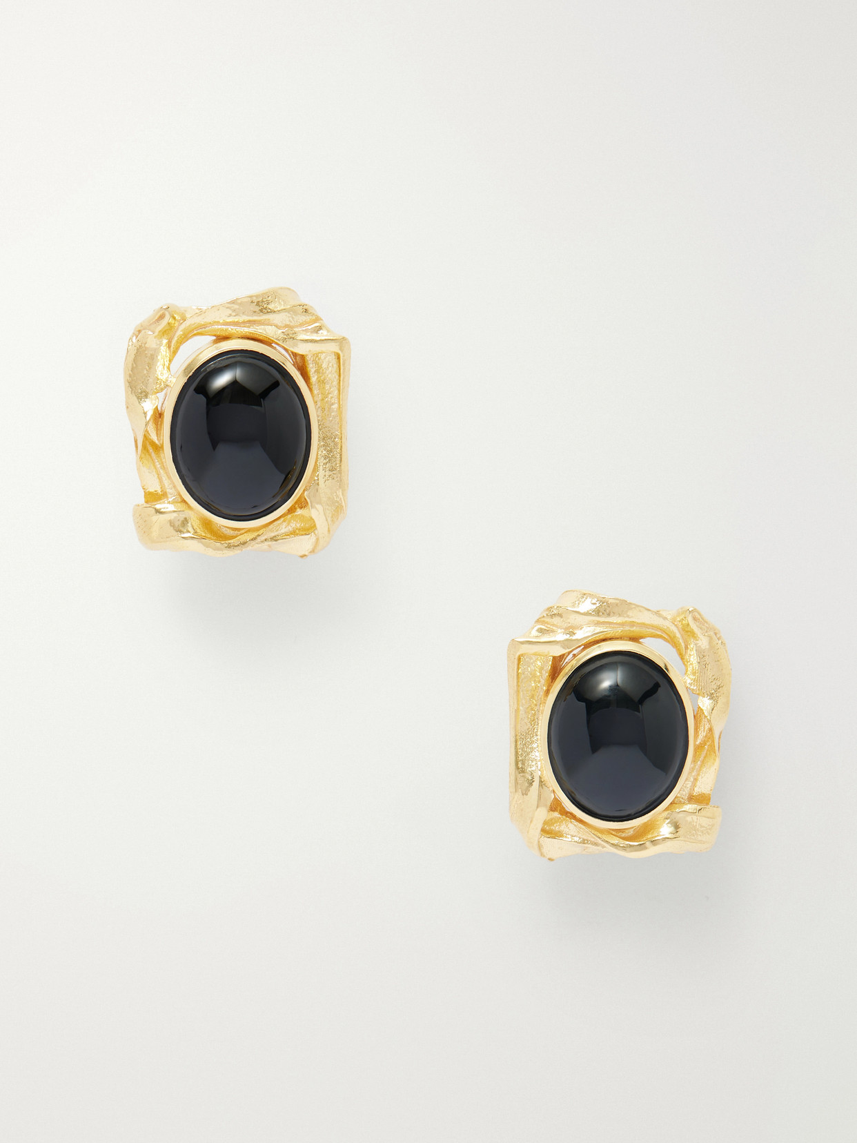 Completedworks Gold-plated And Resin Earrings In Brown