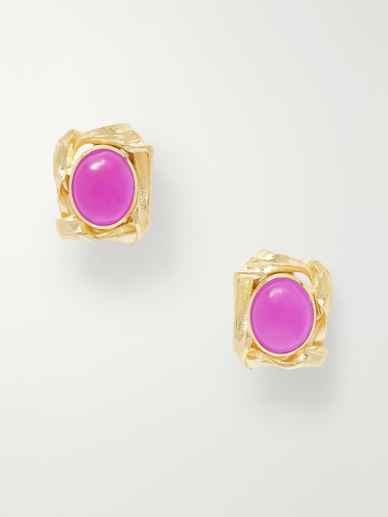 Completedworks Gold-plated And Resin Earrings In Purple