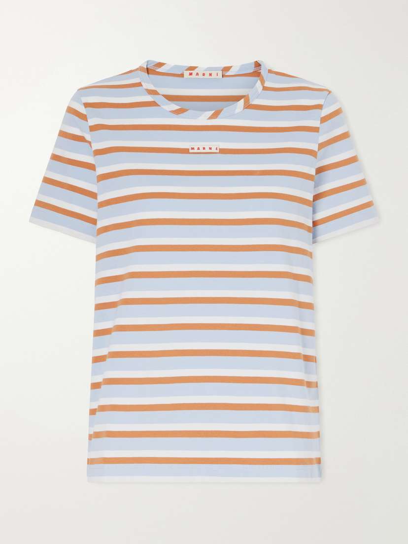Marni Appliquéd Striped Cotton-jersey T-shirt