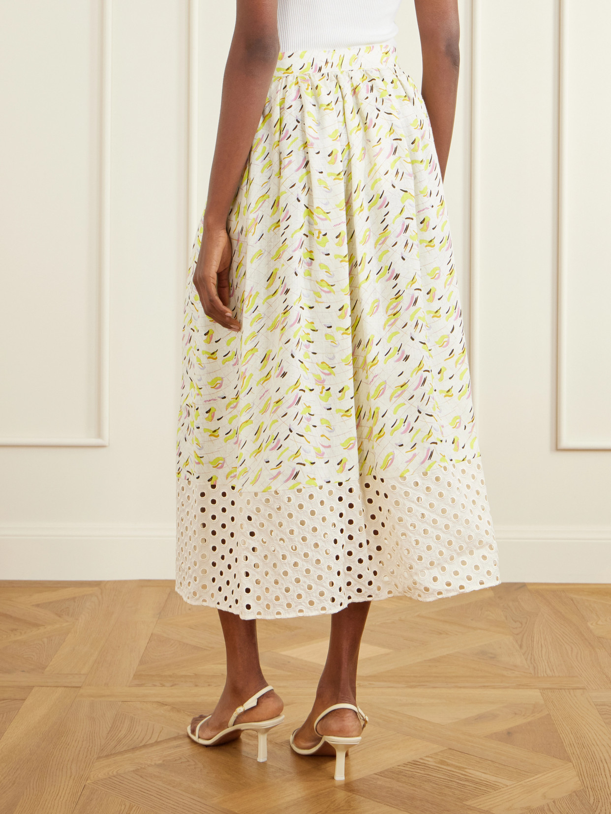 Broderie Anglaise-Trimmed Midi