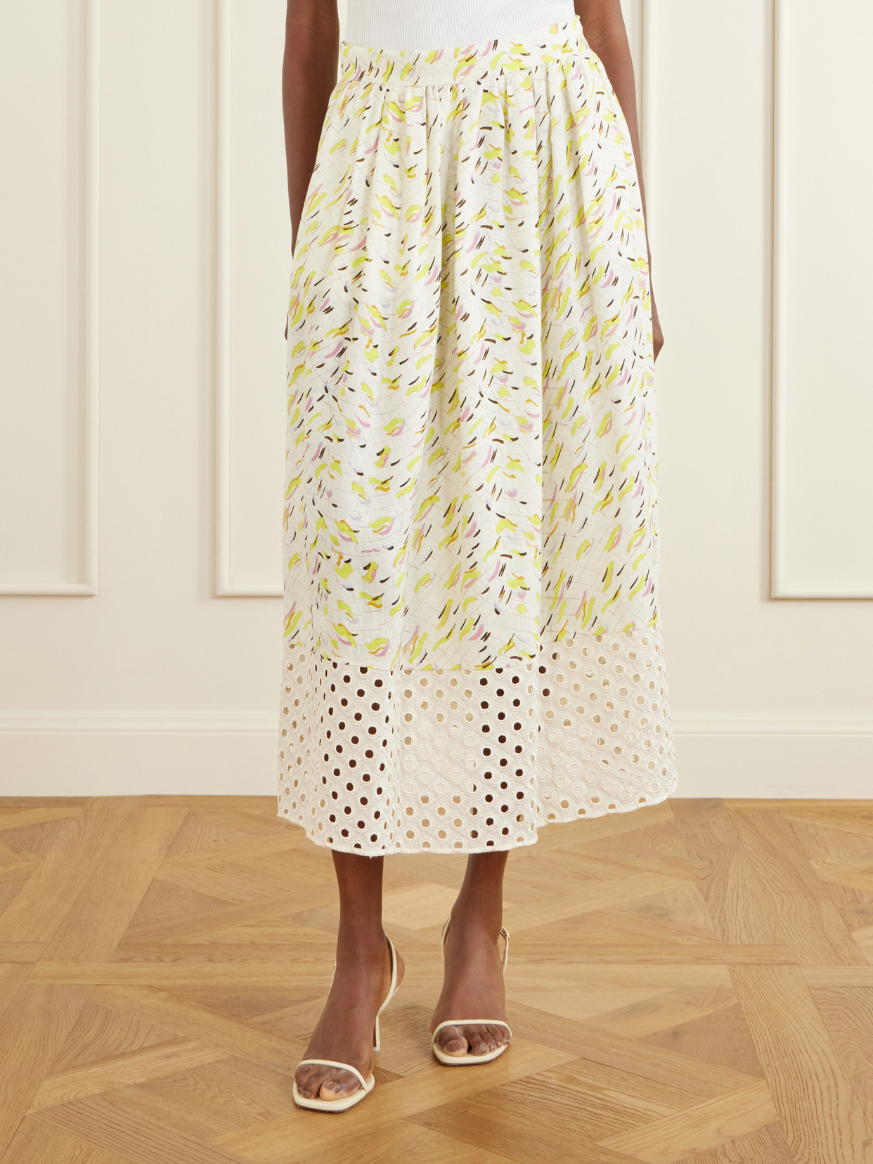 Broderie Anglaise-Trimmed Midi