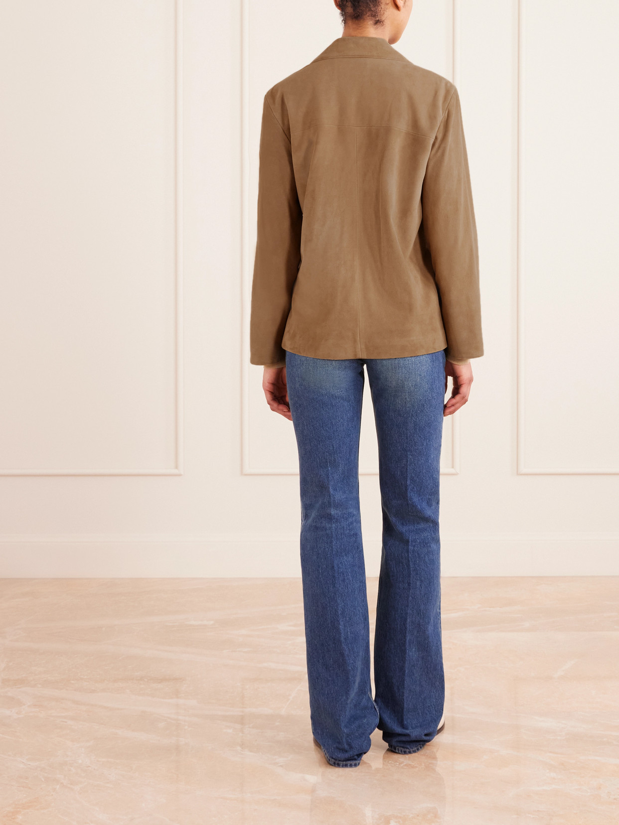 Saint Laurent Suede Shirt In Brown