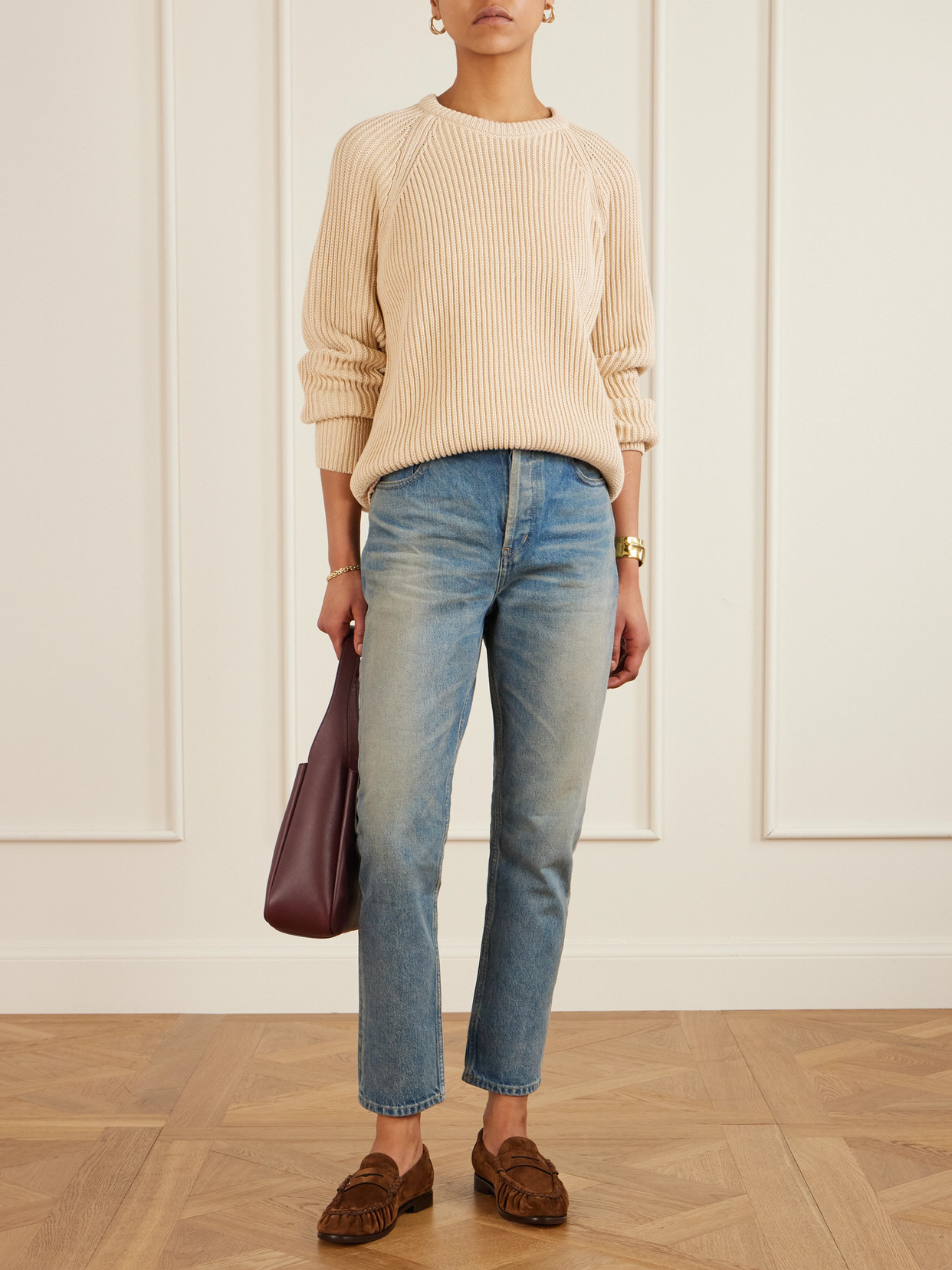 Saint Laurent High-rise Slim-leg Jeans In Blue