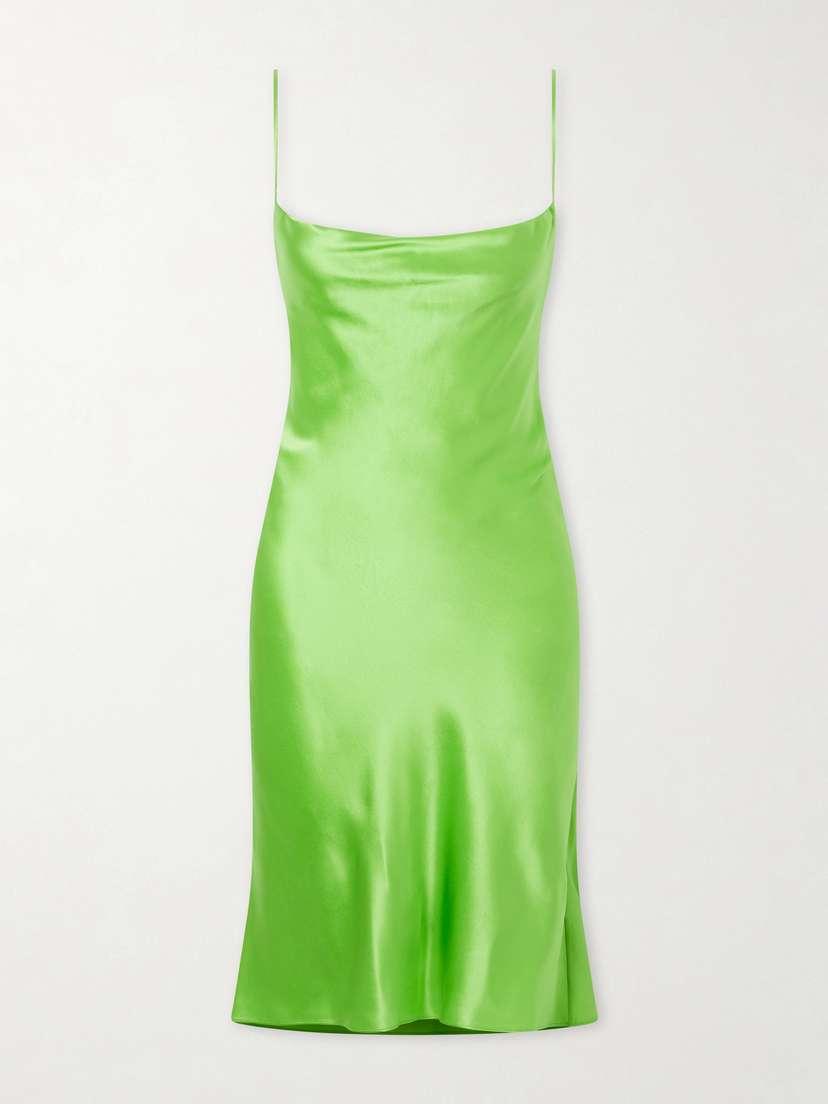 Saint Laurent Draped Silk-satin Mini Dress