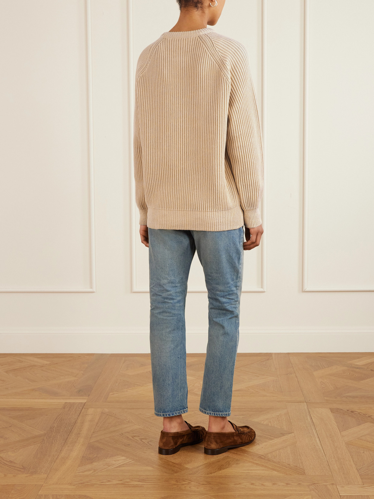 Ribbed-Knit Cotton Sweater
