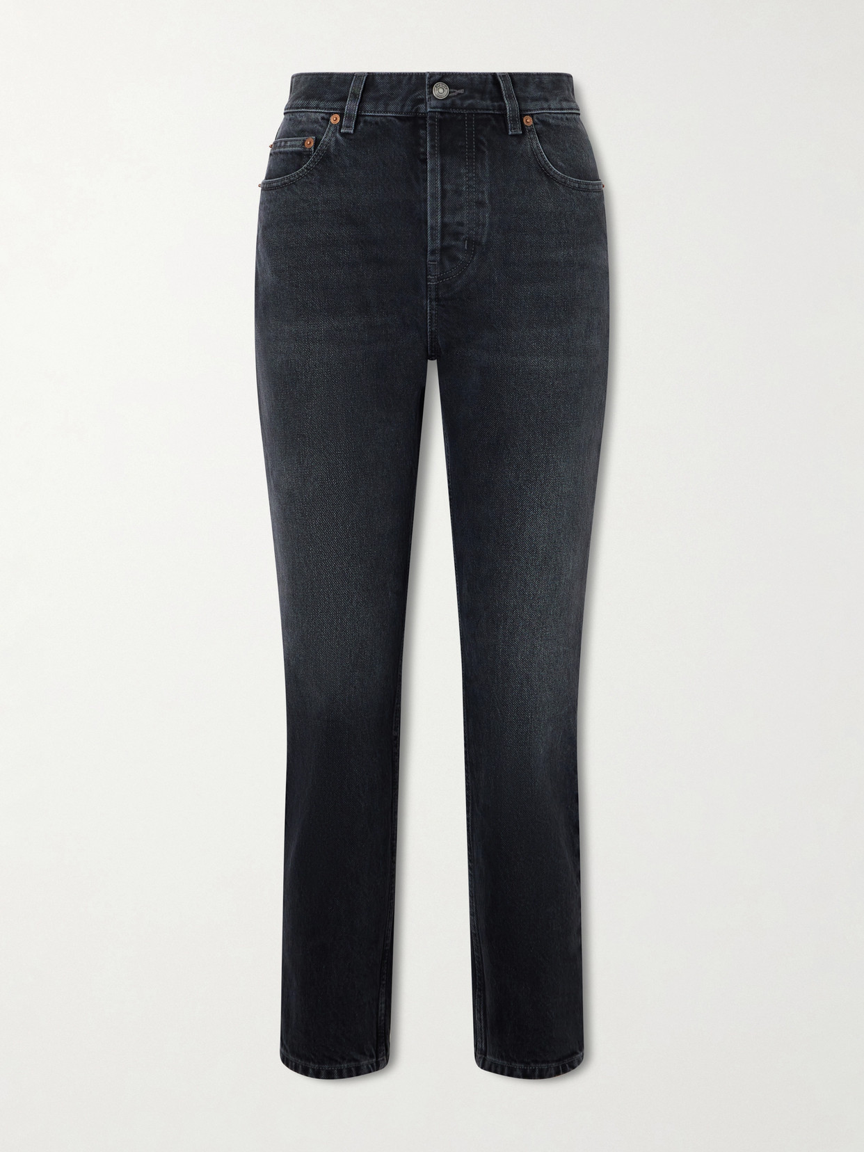 Saint Laurent High-rise Slim-fit Jeans In Black