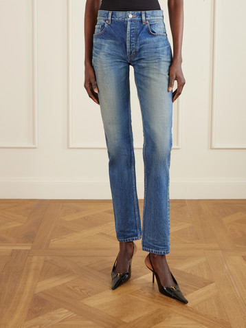 Saint Laurent Cropped high-rise straight-leg jeans