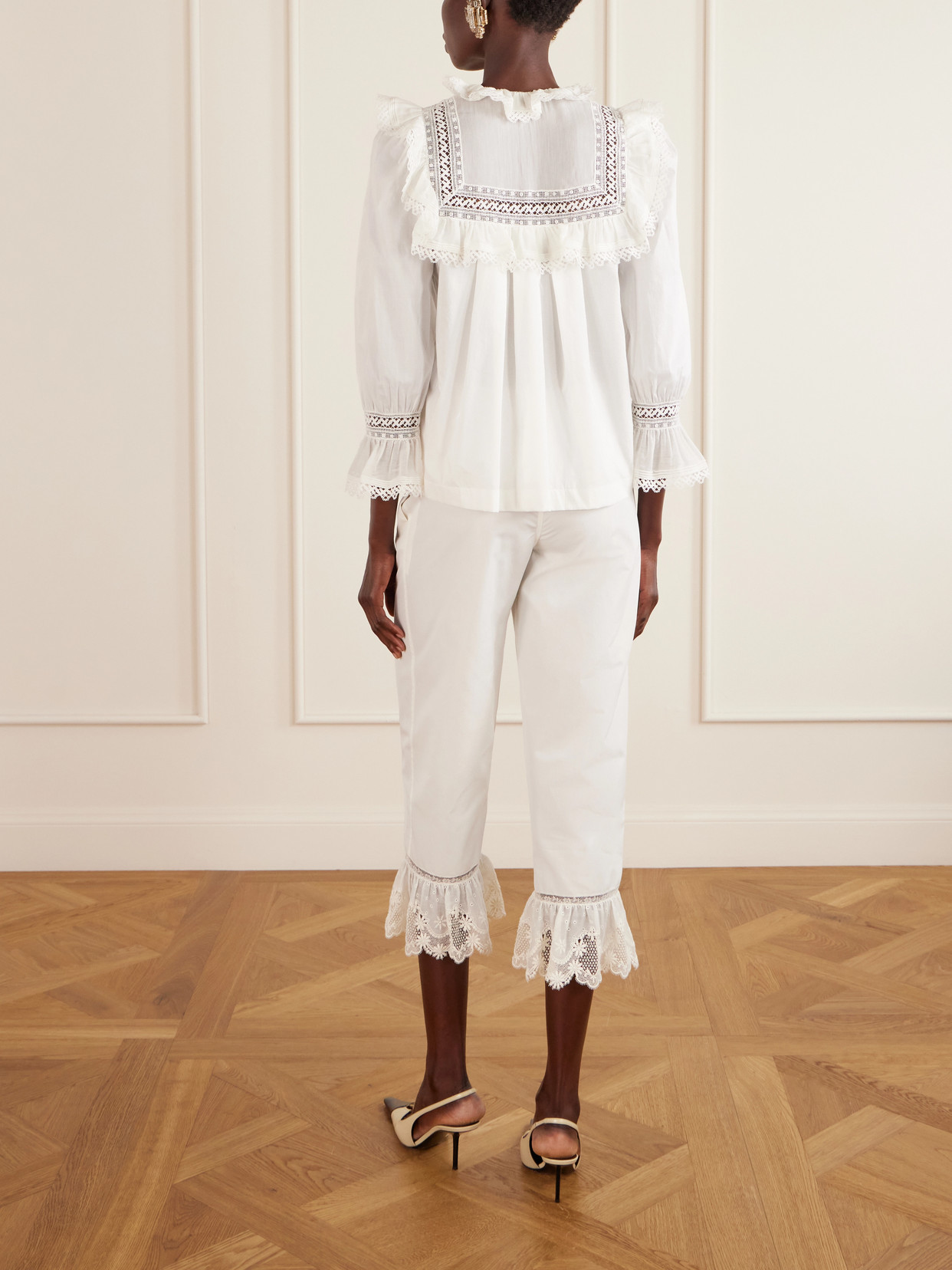 Crochet-Trimmed Cotton-Voile Blouse